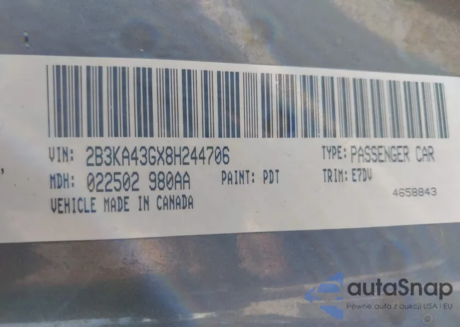 2B3KA43GX8H244706: 41119750