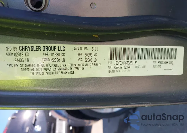 1B3CB3HA6BD221153: 41120854