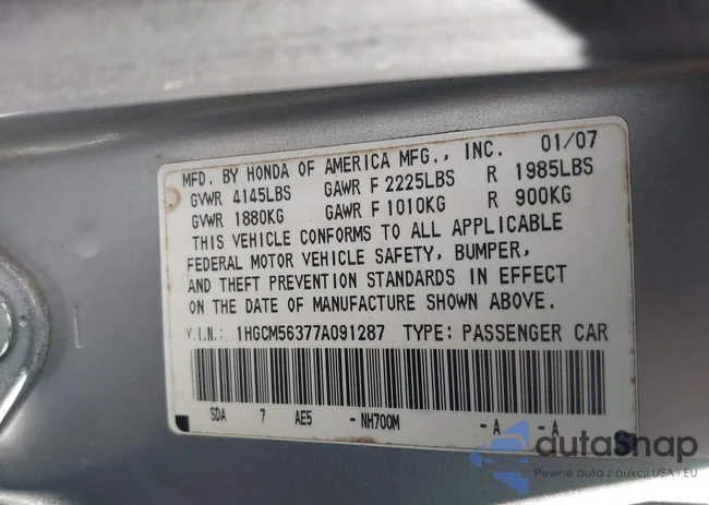 1HGCM56377A091287: 41123501