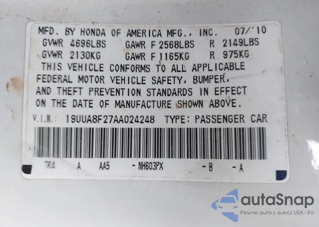 19UUA8F27AA024248: 41123783