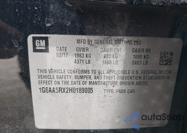 1G6AA5RX2H0189005: 41125521