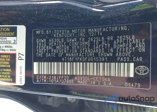 4T1BF1FK0FU015391: 41126615