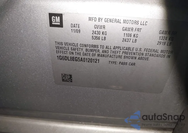 1G6DL8EG5A0120121: 41127742