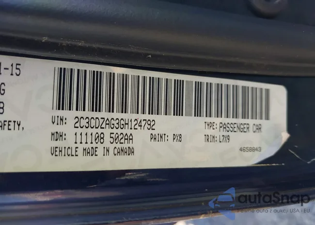 2C3CDZAG3GH124792: 41129430