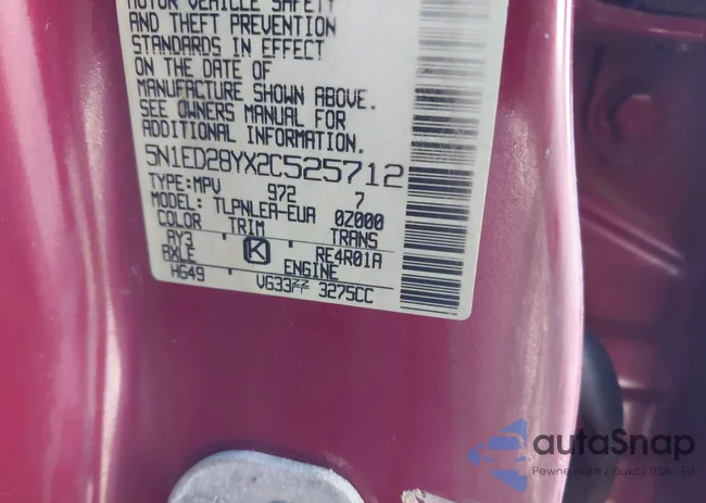 5N1ED28YX2C525712: 41131243