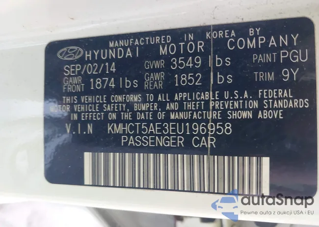 KMHCT5AE3EU196958: 41131579