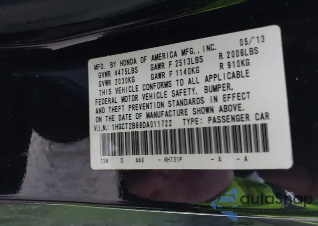 1HGCT2B88DA011722: 41131153