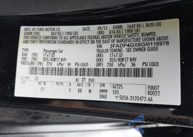 3FADP4GX8GM118978: 41132318