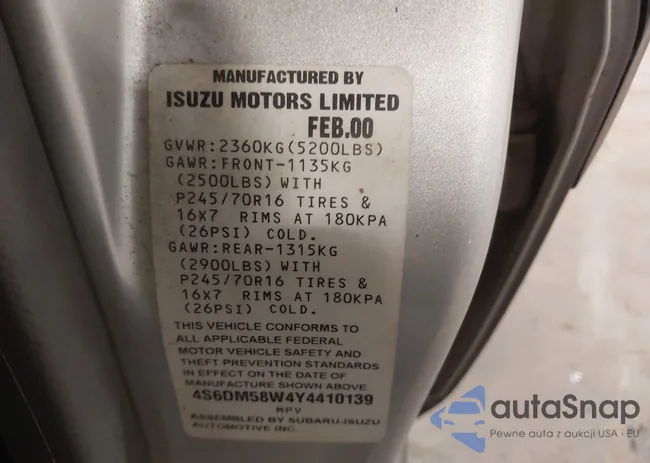 4S6DM58W4Y4410139: 41132425