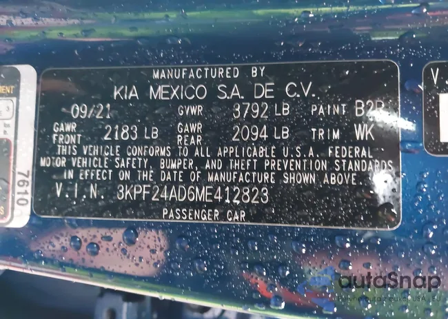 3KPF24AD6ME412823: 41133030