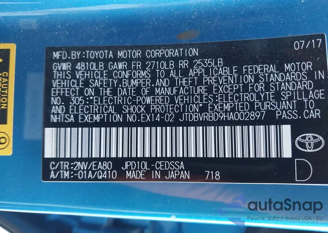 JTDBVRBD9HA002897: 41133923