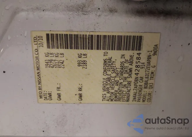 1N4AL2AP0BN428584: 41135655