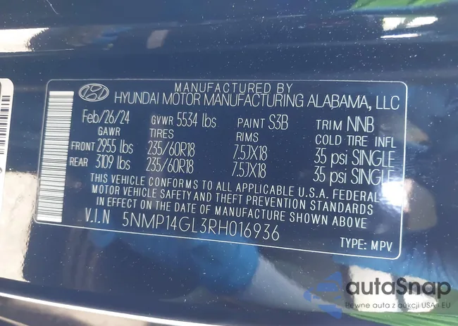 5NMP14GL3RH016936: 41138406