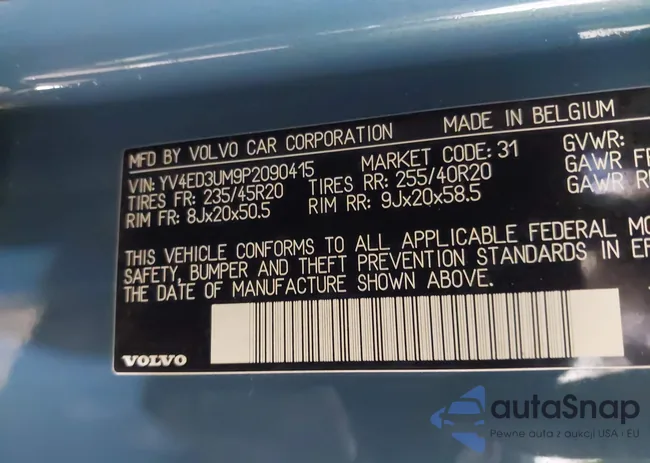 YV4ED3UM9P2090415: 41138900