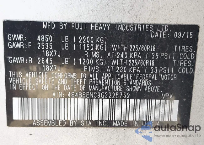 4S4BSENC9G3225752: 41140716