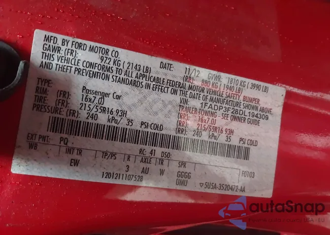 1FADP3F28DL194309: 41141034