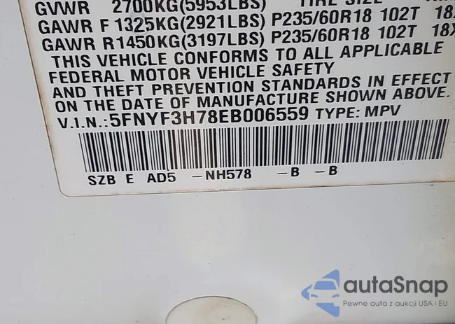 5FNYF3H78EB006559: 41143206