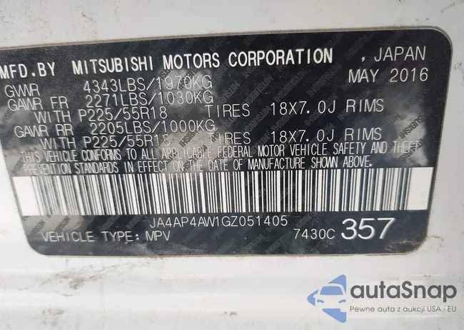 JA4AP4AW1GZ051405: 41143259