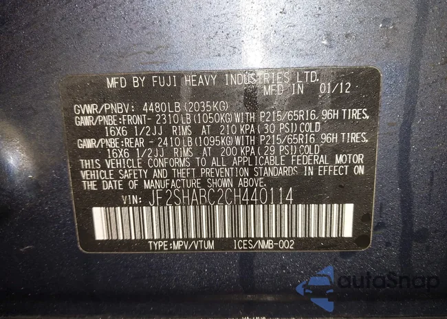 JF2SHABC2CH440114: 41142984