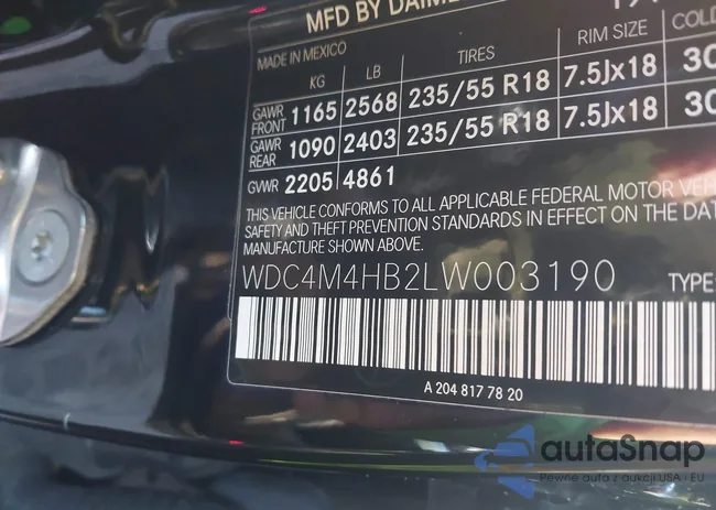 WDC4M4HB2LW003190: 41144575