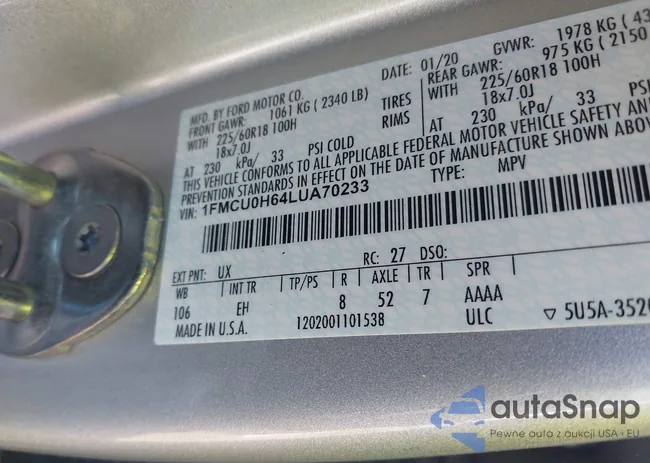 1FMCU0H64LUA70233: 41150579