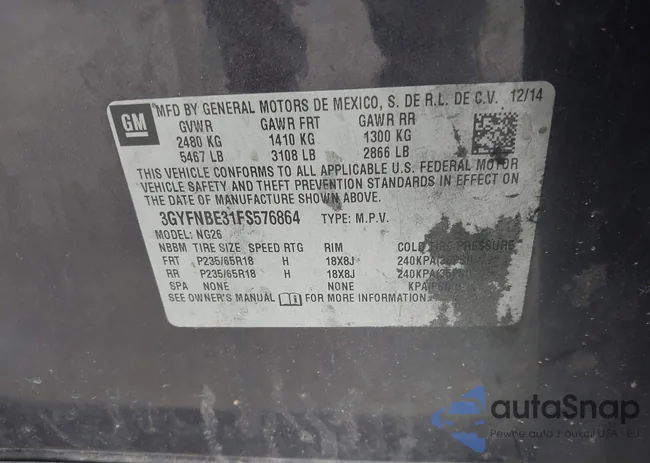 3GYFNBE31FS576864: 41150041