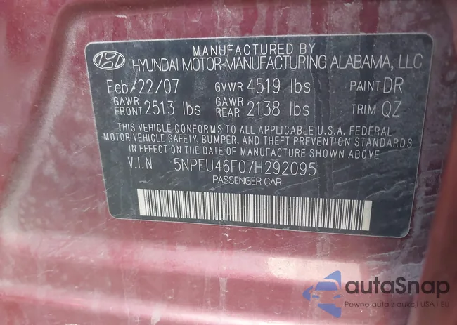 5NPEU46F07H292095: 41150087