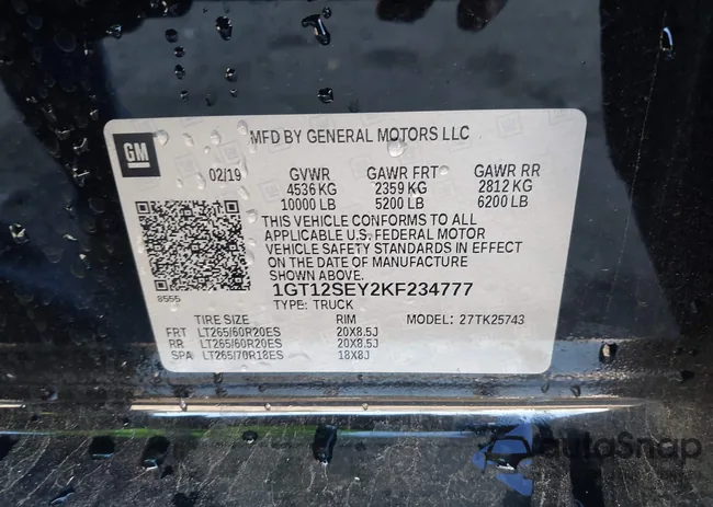 1GT12SEY2KF234777: 41153252