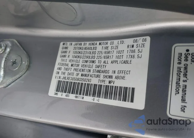 JHLRE38508C058293: 41152755