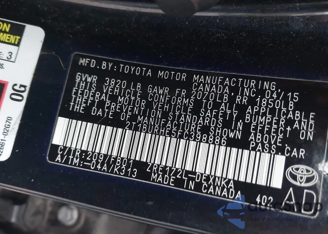 2T1BURHE5FC398886: 41154735