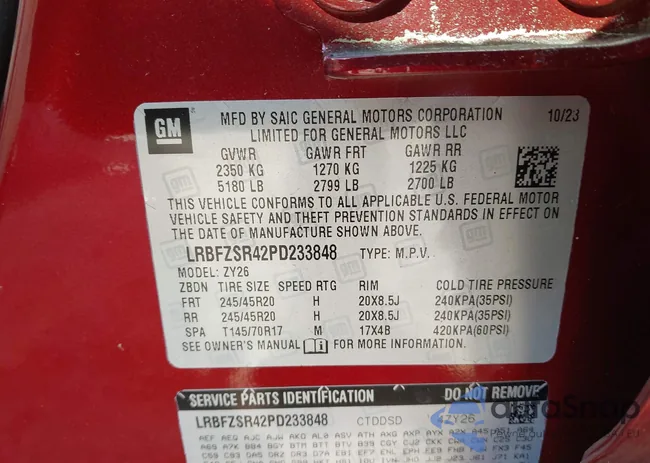 LRBFZSR42PD233848: 41155539