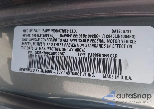 4S3BH665626614767: 41154822