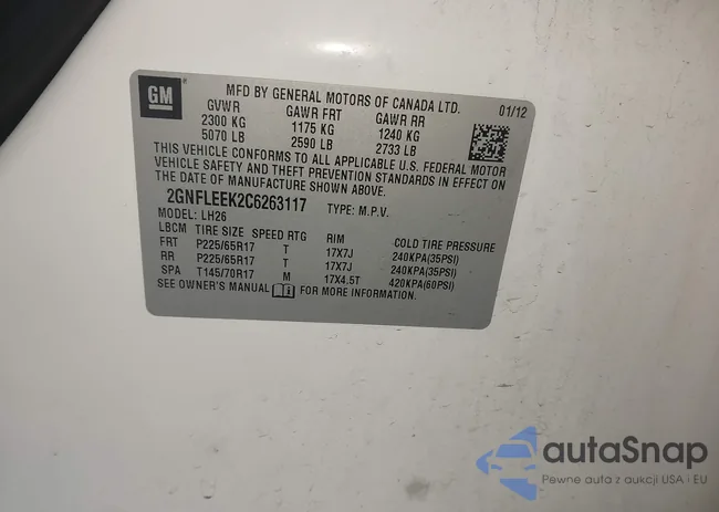 2GNFLEEK2C6263117: 41156627