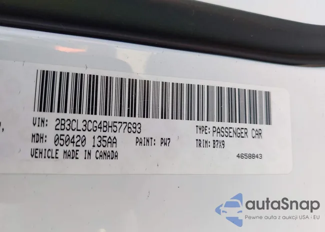 2B3CL3CG4BH577693: 41159678