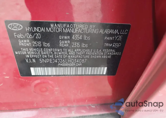 5NPEJ4J26LH034087: 41160713