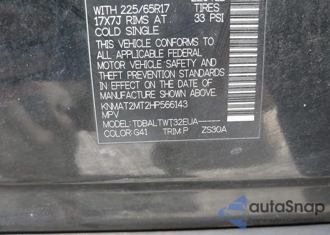 KNMAT2MT2HP566143: 41161164