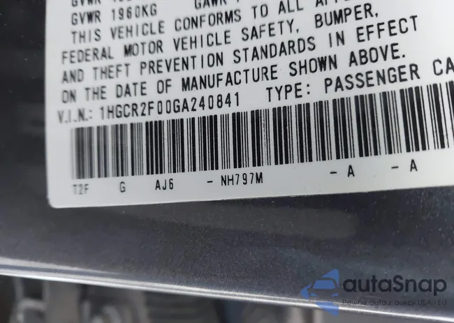 1HGCR2F00GA240841: 41161244