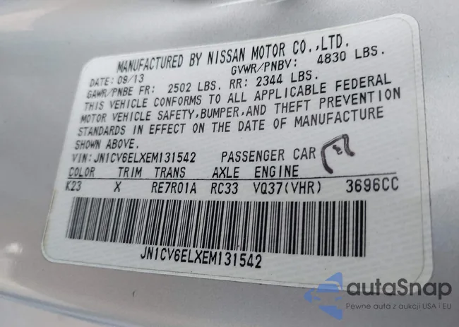 JN1CV6ELXEM131542: 41167141