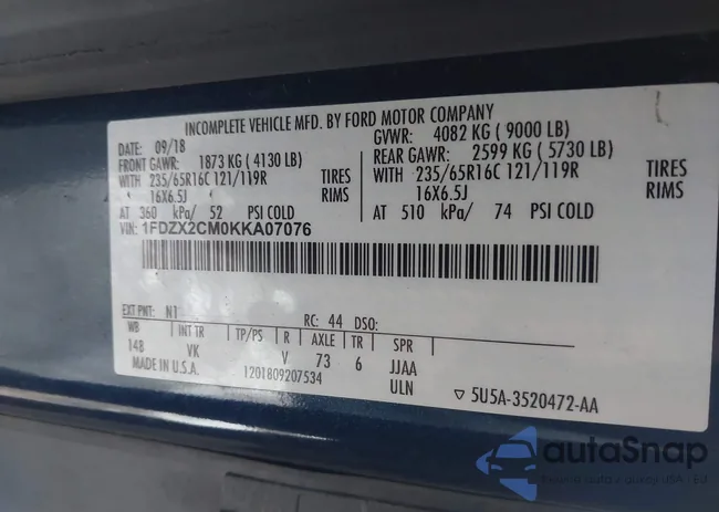 1FDZX2CM0KKA07076: 41171320