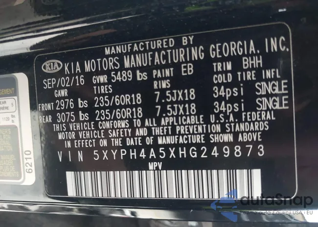 5XYPH4A5XHG249873: 41174220