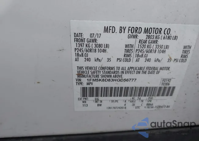 1FM5K8D83HGD56777: 41176951