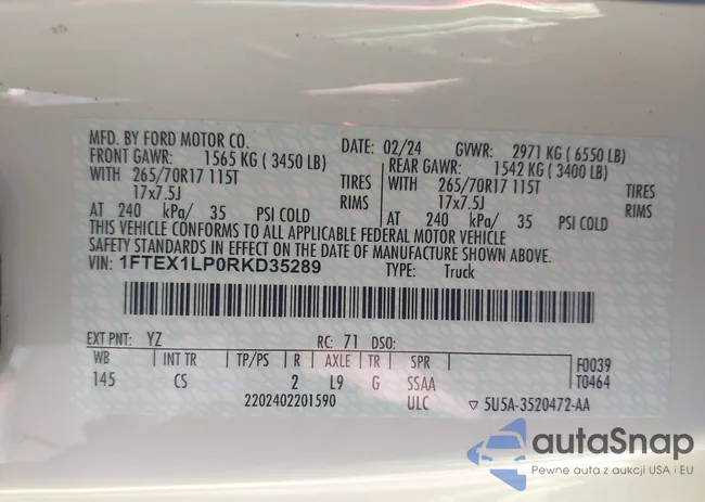 1FTEX1LP0RKD35289: 41181528