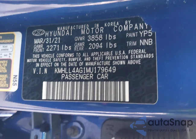 KMHLL4AG1MU179649: 41183694