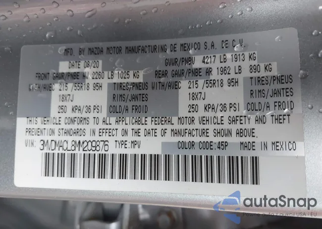 3MVDMACL8MM209876: 41185436