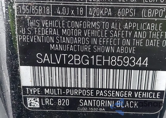 SALVT2BG1EH859344: 41192005