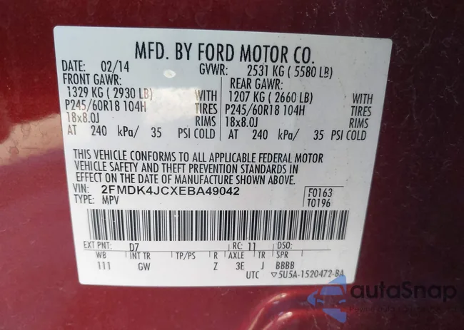 2FMDK4JCXEBA49042: 41195381