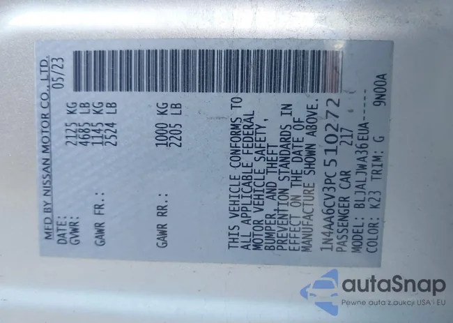 1N4AA6CV3PC510272: 41196477