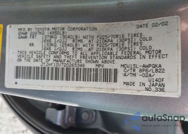 JTJHF10U720265346: 41197486