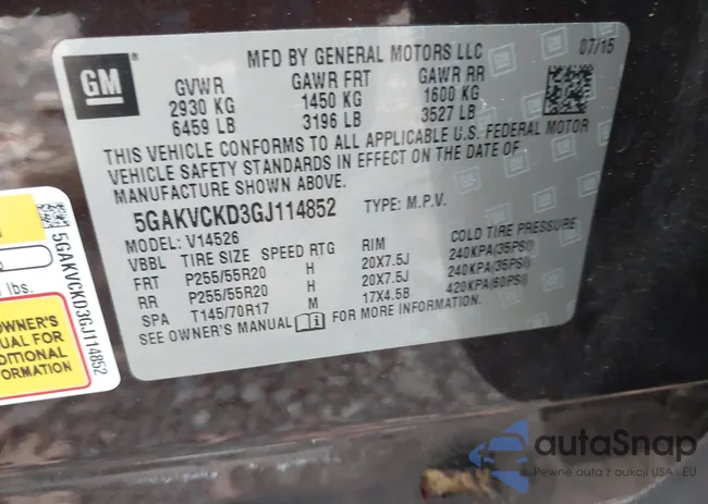 5GAKVCKD3GJ114852: 41197508