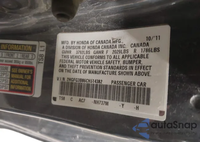 2HGFG3B86CH514382: 41198929